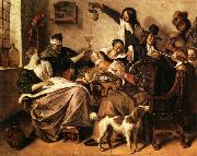 Jan Steen As the Old Sing.So Twitter the Young Spain oil painting artist